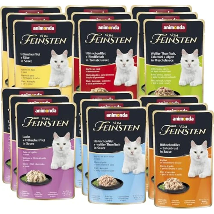 Animonda Vom Feinsten Mixpaket 50g, Katzenfutter mit feinen Filets und exquisiten Beilagen, 18x50g – Bild 1