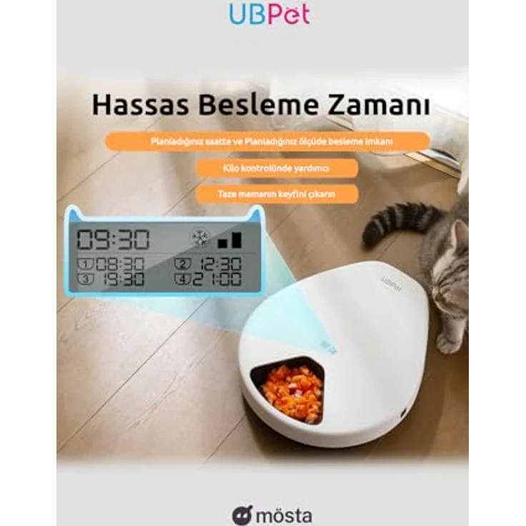 UBPet F10, Automatischer Futterspender mit Kühlfunktion (0.33 l), Timer für 5 Portionen, Futternapf – Bild 3