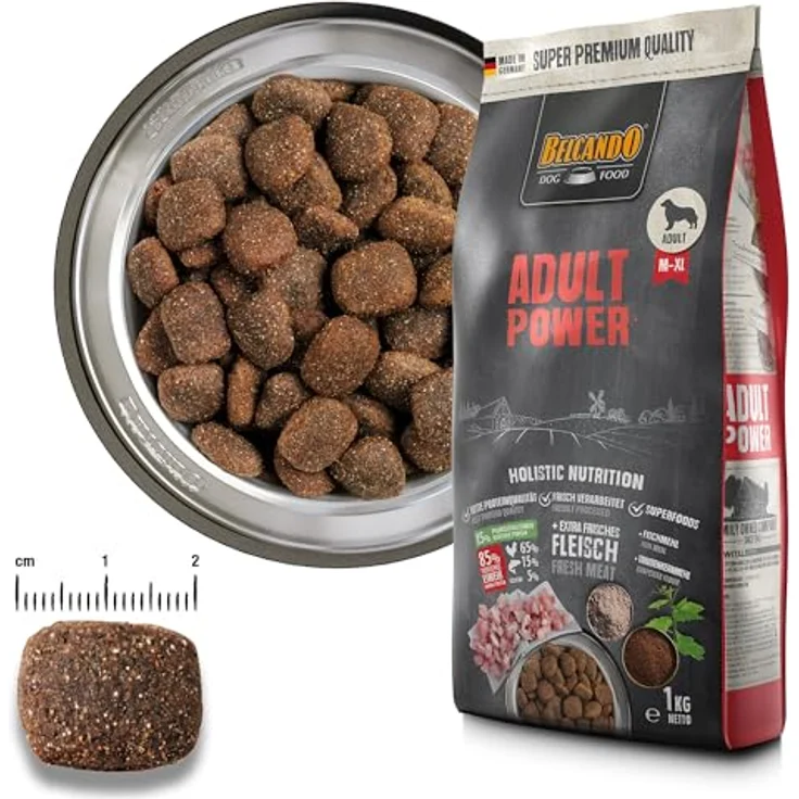 BELCANDO Adult Power, Trockenfutter für aktive Hunde & Zuchthündinnen, 12,5 kg, mit 30% frischem Geflügel, alleinfuttermittel für Hunde ab 1 Jahr – Bild 3