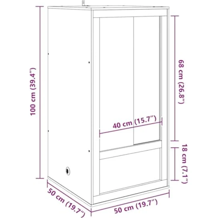 vidaXL Terrarium Braun 50 x 50 x 100 cm OSB, geräumig mit integriertem Thermometer und rustikaler Eleganz – Bild 3
