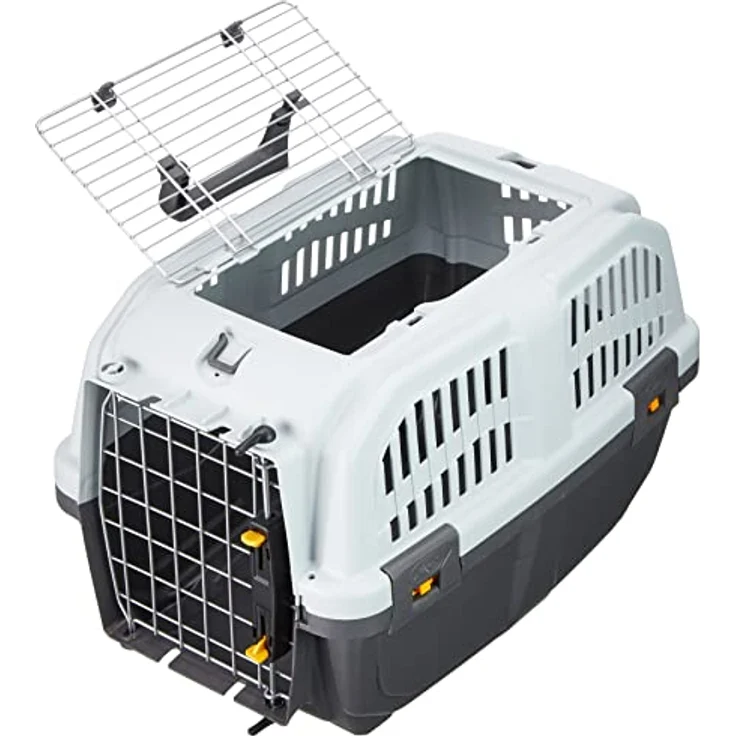 Nobby Hunde-Transportbox Skudo Open grau für Hunde, doppelte Öffnungsmöglichkeit – Bild 3