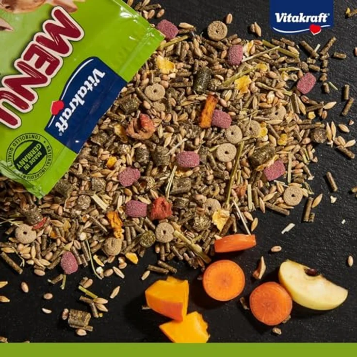 Vitakraft Menu Vital, Zwergkaninchen Futter mit Luzerne, Apfel und Kürbis, angereichert mit Kräutern, ohne Zuckerzusatz, 3kg – Bild 5