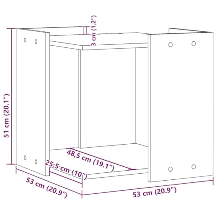 vidaXL Katzentoilette, Katzenklo Grau Sonoma 53x53x51 cm Holzwerkstoff mit verstecktem Design und Platz sparendem Beistelltisch功能 – Bild 4