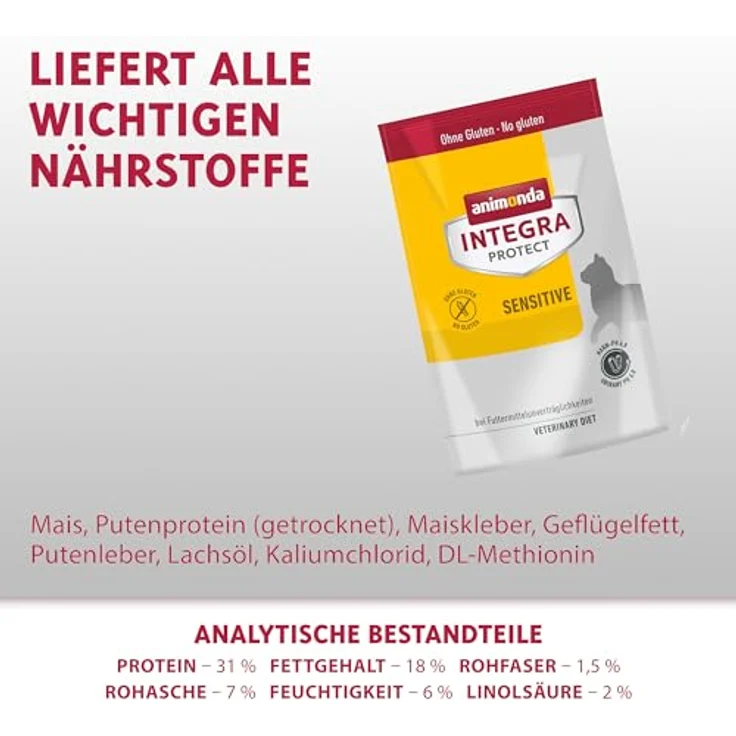 Animonda INTEGRA PROTECT Sensitive, Katzen Diätfutter bei Futtermittelallergie, ohne Getreide, 1 x 1200 g – Bild 3