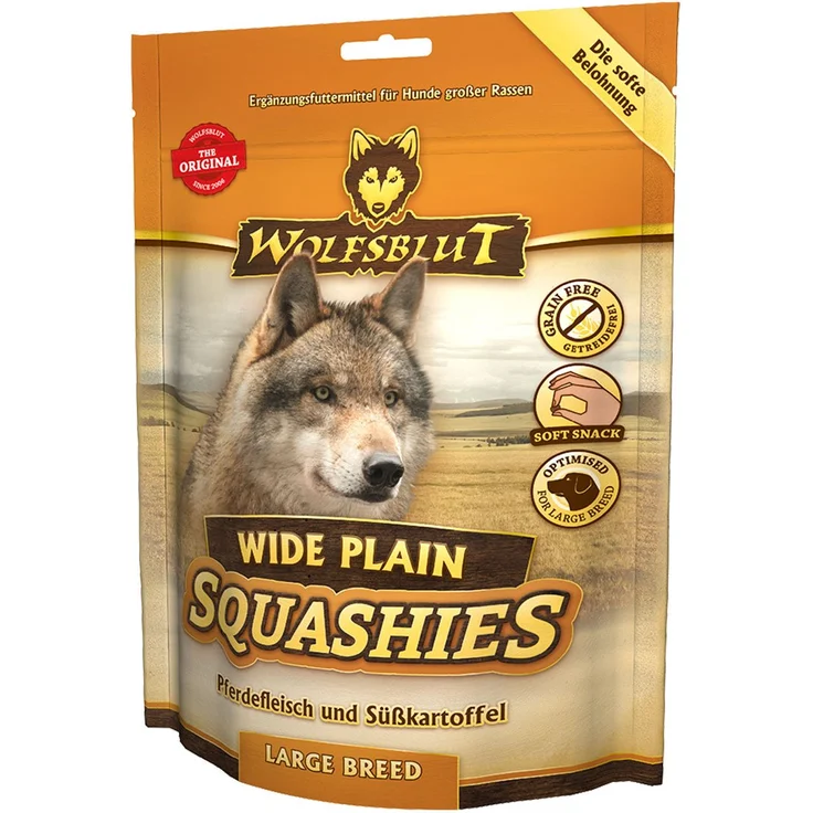 Wolfsblut Squashies Wide Plain, Getreidefreier Hundesnack mit Pferd für große Rassen, 300g – Bild 1
