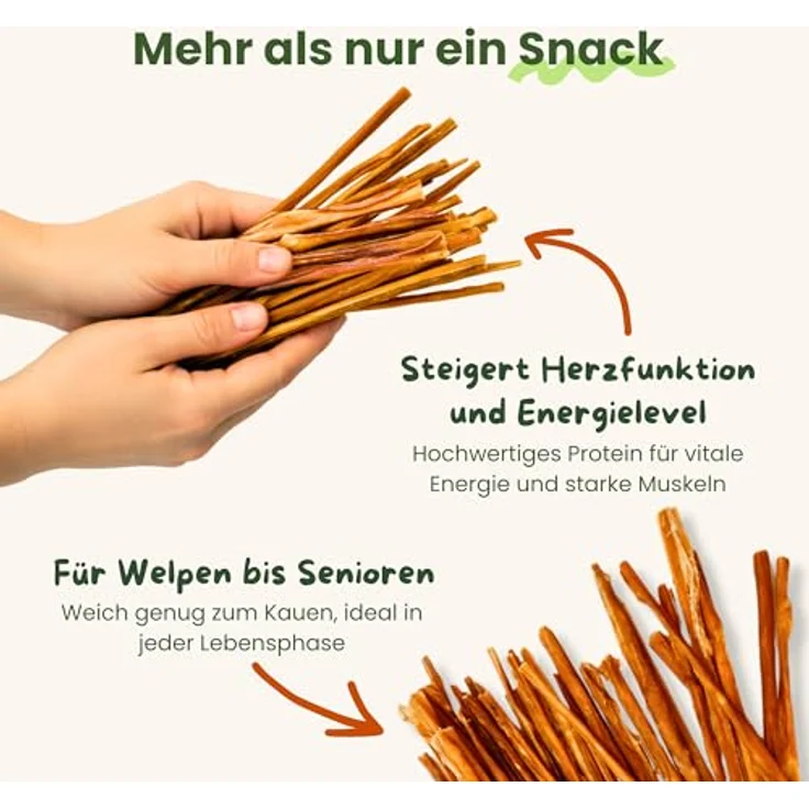 Naturbiss Rinderdarm Kauspaghetti, 100% natürliche Hundeleckerli, fettarm und proteinreich, Monoprotein, 150g, ohne Zusätze, ideal für Seniore & Welpen – Bild 5