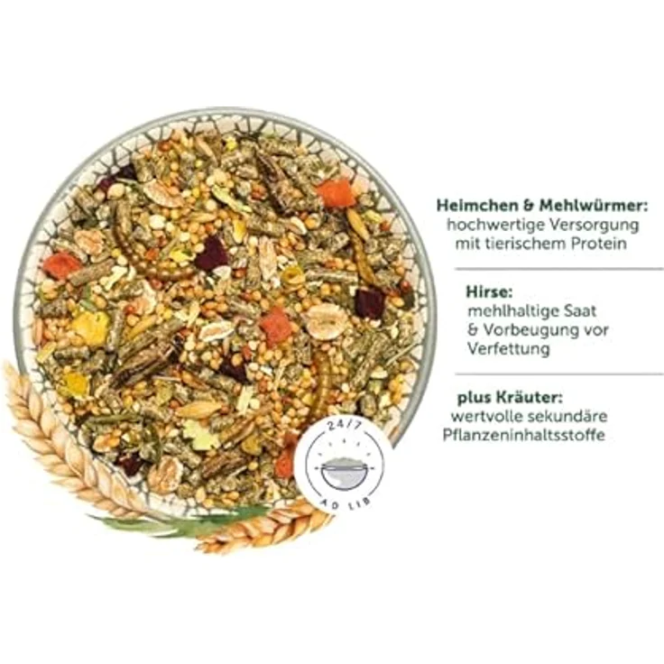 Bunny Nature RennmausTraum Basic, 600 g Alleinfuttermittel mit balancierter Long-Life-Rezeptur, erlesenen Zutaten und vitalstoffreichen Kräutern für Rennmäuse – Bild 3
