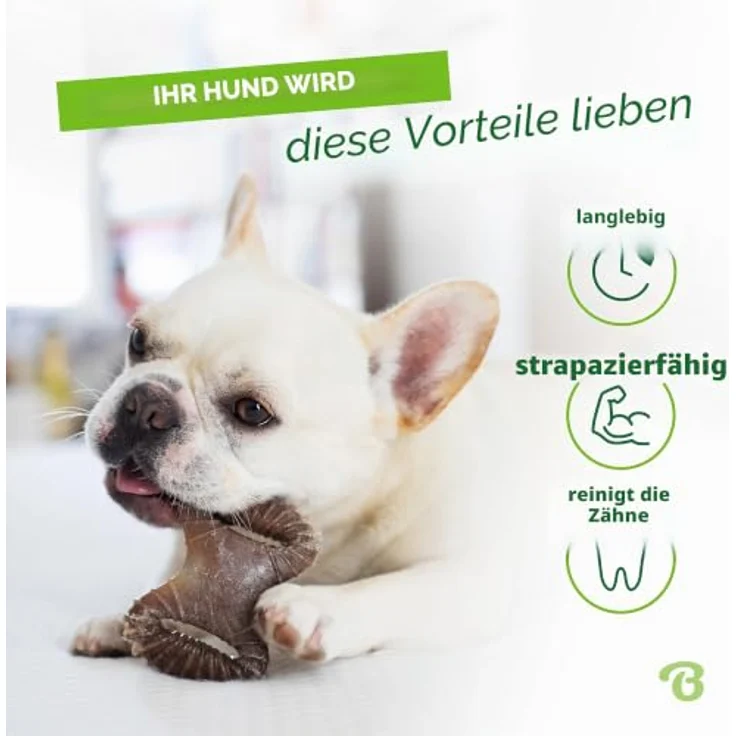 Benebone Welpen 2er-Pack Zahnkau-/Wishbone-Kauspielzeug, echter Speckgeschmack, Tiny, langlebig und pfotenfreundlicher Griff – Bild 3