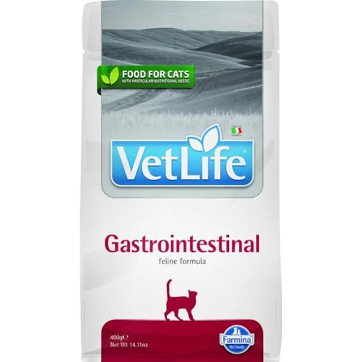Farmina Vet Life Cat Gastrointestinal, diätetisches Trockenfutter für Katzen zur Reduktion akuter intestinaler Störungen, 400g