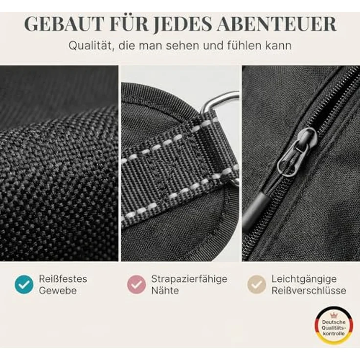 HUND IST KÖNIG Leckerlitasche für Hunde, Robuste Bauchtasche mit Kotbeutelspender, Handyfach & Gurt für Flexileine, Schwarz – Bild 4