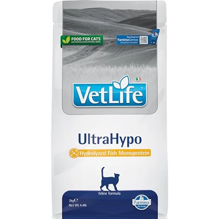 Farmina Vet Life Ultrahypo Cat, trockenes Katzenfutter für spezielle Diäten, 2 kg