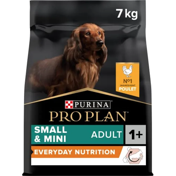 PURINA PRO PLAN Small & Mini Adult Everyday Nutrition, Trockenfutter für kleine Hunde, Sparpaket 2 x 7 kg, mit Huhn und Omega-3-Fettsäuren