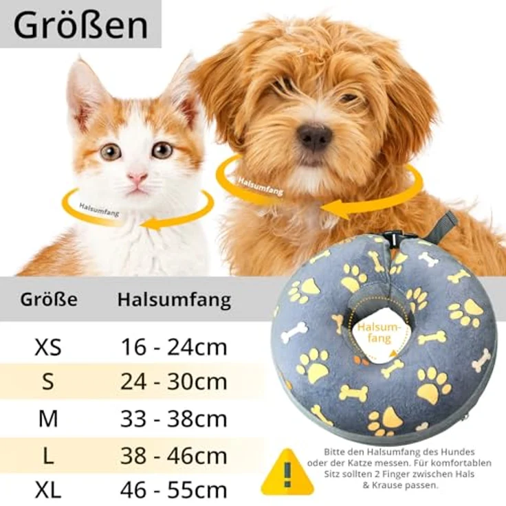 OMH nutrition OH MY HEALTH Halskrause für Hund und Katze, aufblasbarer Leckschutz Halskragen, weich, Größe L – Bild 2