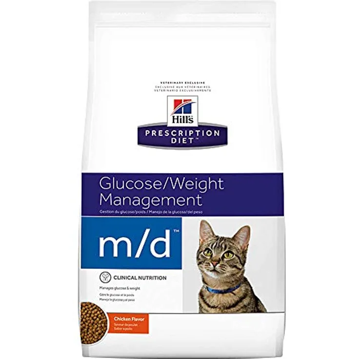 Hill's Prescription Diet m/d 1,5 kg, Diät-Katzenfutter zur Gewichtsreduktion und Blutzuckerregulation, reich an L-Carnitin und Antioxidantien
