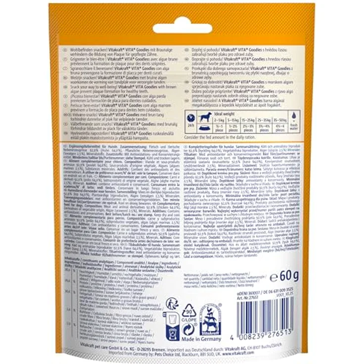 Vitakraft Vita Goodies Dental, Hundesnack mit Braunalgen für Zahnpflege, 60g – Bild 7