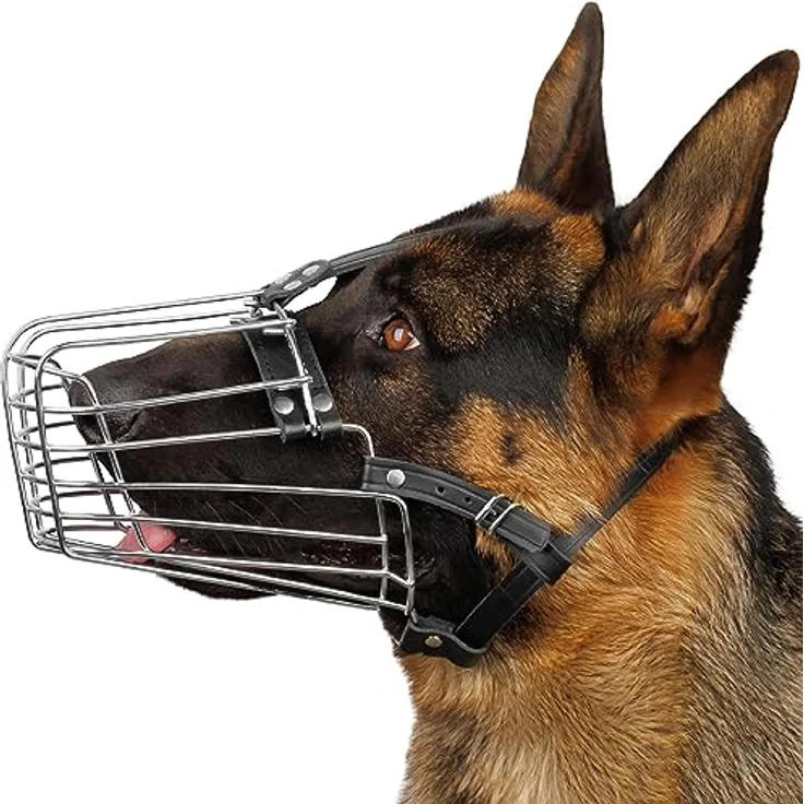 BRONZEDOG Drahtmaulkorb für Hunde, Metallmaske für mittelgroße und große Hunde, Größe 6 (Deutscher Schäferhund) – Bild 1