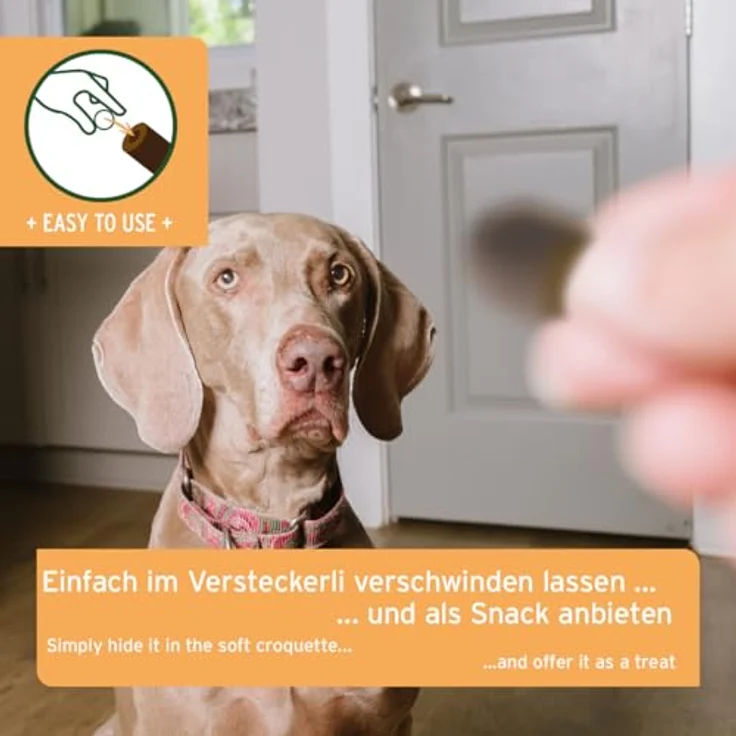 AniForte Versteckerlis für Hunde, formbarer Hundesnack zum Verstecken von Tabletten & Kapseln, 40 Stk/250 g, getreidefrei, mit Hähnchenfleisch – Bild 4