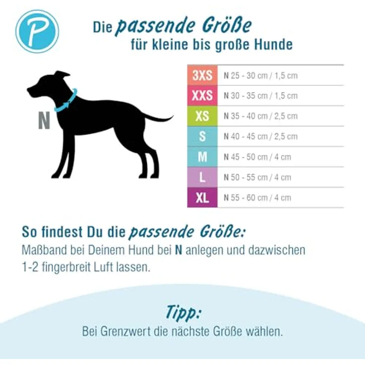 Petlando Mesh Hundehalsband L 50-55cm, atmungsaktiv und weich gepolstert, stufenlos verstellbar, robust, Navy – Bild 2