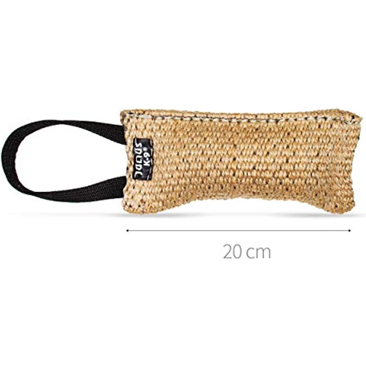 JULIUS K-9 Beisswurst aus Jute, 20 cm x 4 cm, robust mit Handschlaufe, Farbe der Schlaufe variabel – Bild 2