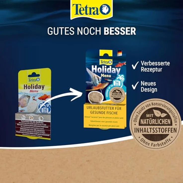 Tetra Holiday Menu, Gelfutterblock für Zierfische mit Krill, Pellets und Daphnia, abwechslungsreiche Ernährung für bis zu 14 Tage, 30g – Bild 2