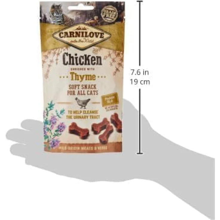 CARNILOVE Semi-Moist Chicken, halbfeuchter Snack für Katzen, angereichert mit Thymian, ohne Kartoffeln oder Müsli, 50 g – Bild 4