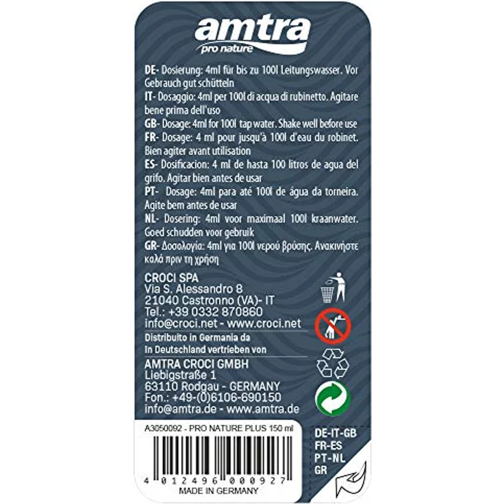 Amtra Pro Nature Plus, 150 ml Wasseraufbereiter für Süßwasseraquarien, entfernt Chlor und Schwermetalle, natürliche Biokonditionierung – Bild 3