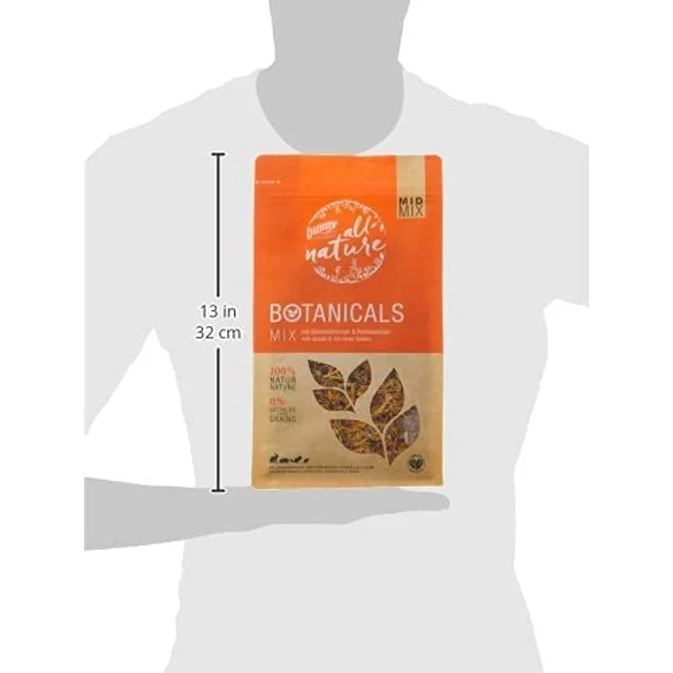 Bunny Nature BOTANICALS MID Mix mit Gänseblümchen & Rotkleeblüten, 120 g, Ergänzungsfuttermittel für Zwergkaninchen, Meerschweinchen, Chinchillas & Degus, ohne Zuckerzusätze, vitaminreich und 100 % natürlich – Bild 5