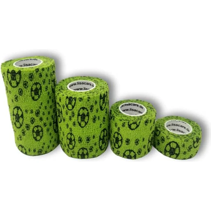 LisaCare Kinder Fussball Bandagen, elastische grüne Pflasterrolle, 4er-Set (2,5-10cm) - wasser- und schmutzabweisend, schmerzfrei abziehbar – Bild 2