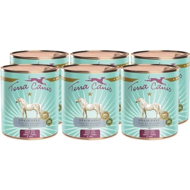 Terra Canis Nassfutter getreidefrei, 6x800 g, mit Pferd, Steckrübe, Fenchel & Salbei - Premium-Hundefutter für ausgewachsene Hunde in 100% Lebensmittelqualität – Bild 1