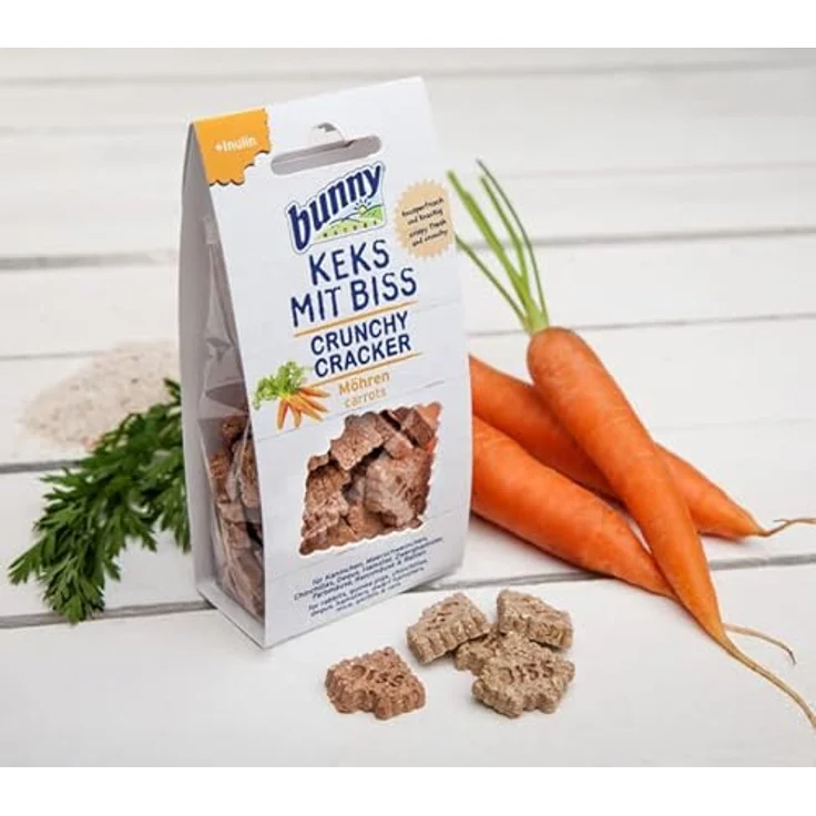 Bunny Keks mit Biss - Möhre, 50 g Ergänzungsfuttermittel für Nager zur Unterstützung des Blutzuckerspiegels, besonders knackig – Bild 3