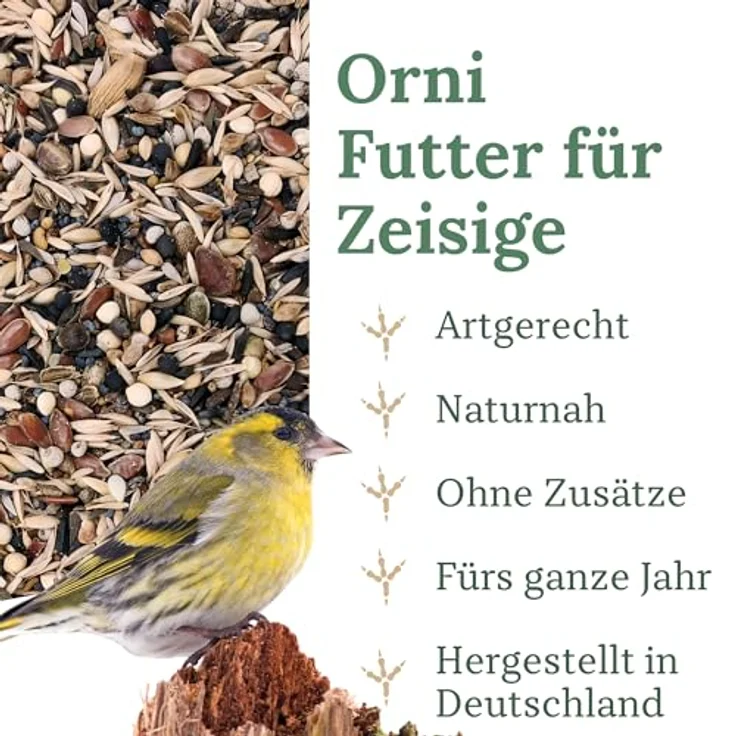 Orni Zeisig 5kg, Hochwertiges Vogelfutter für Zeisige, Mischung aus natürlichen Samen und Körnern, deutsche Herstellung – Bild 2