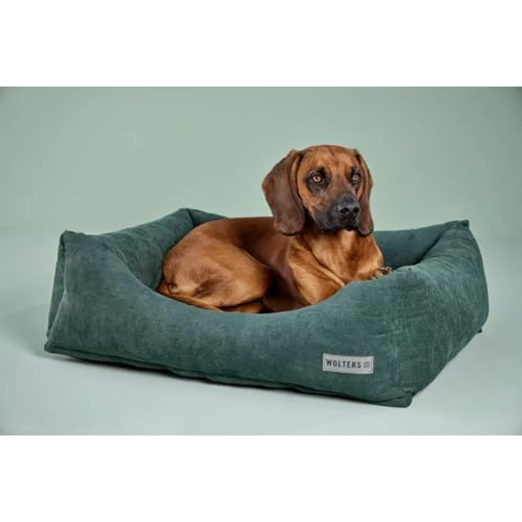 Wolters Tierbett Classic Hundelounge dunkelgrün, Hundebett mit hohen Seitenrändern und weichen Bezügen – Bild 4