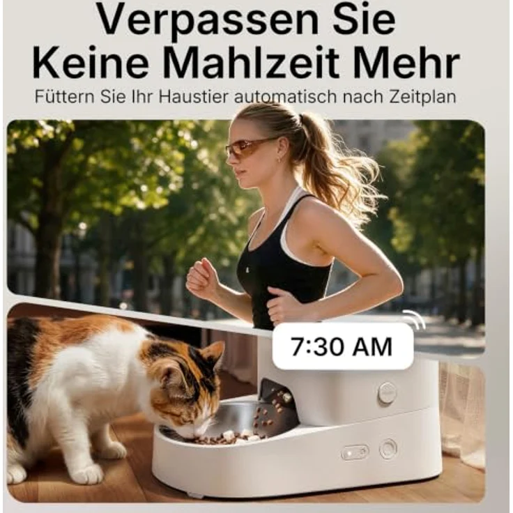 PETKIT Futterautomat Katze, 3L, Automatischer Futterspender für Katzen und Hunde, 1-10 Mahlzeiten/Tag, 304 Edelstahl mit Fresh Lock-Technologie – Bild 2