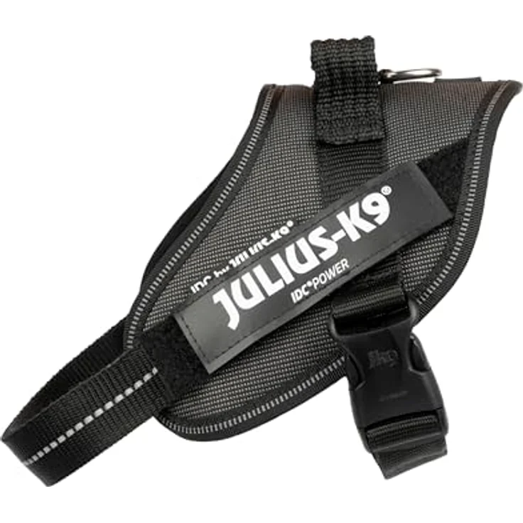 JULIUS K-9 IDC Powergeschirr S, Schwarz-Grau - Reflektierendes, verstellbares Hundegeschirr, atmungsaktiv, Oeko-TEX zertifiziert für Hunde bis 15 kg – Bild 1