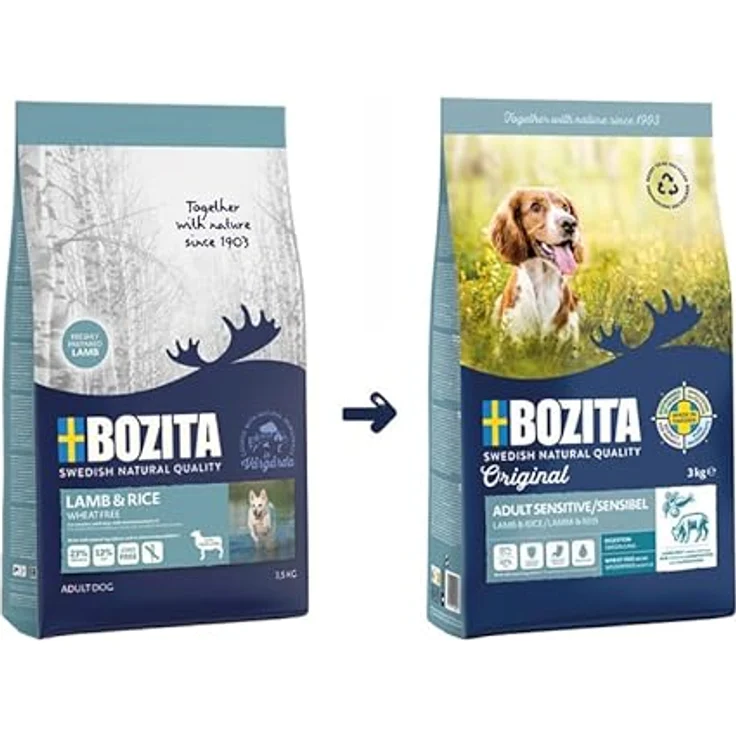 Bozita Original Adult Sensitive Digestion, Trockenfutter für Hunde mit Lamm und Reis, 3kg – Bild 7