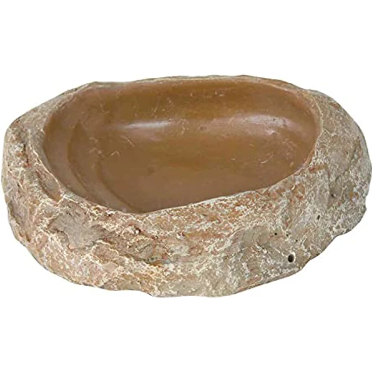 TRIXIE Futterbehälter Wasser- & Futterschale Steppenfelsen, Reptilien, Maße: 11 x 2,5 x 7 cm, grau – Bild 2