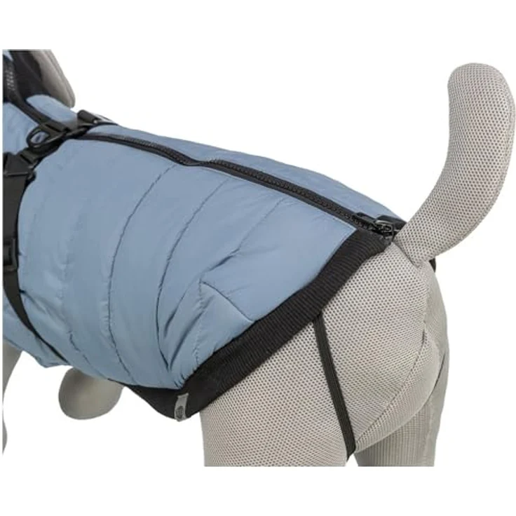 Trixie Pontis Hundemantel mit Geschirr, XXS (24 cm), blau-grau, strapazierfähiges Polyester, ideal für regnerische Tage – Bild 6
