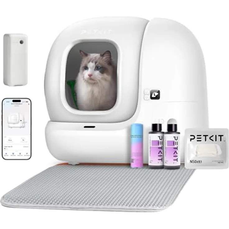 PETKIT Pura Max 2, Selbstreinigende Katzentoilette mit 76L Fassungsvermögen, xSecure Sicherheitssystem, App-Steuerung, Geruchsbeseitigung für mehrere Katzen