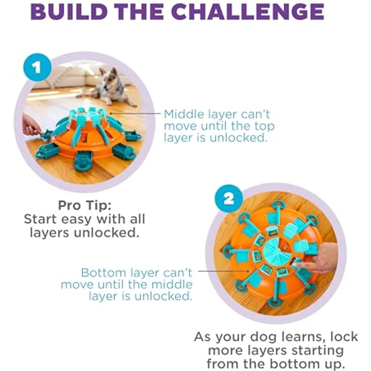 Outward Hound Tower of Treats Level 4, Expert Hundespielzeug Puzzle für mentale Anreicherung, orange – Bild 4