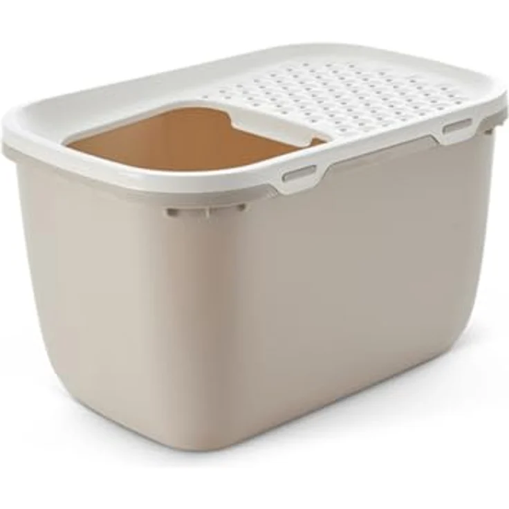 Savic Hop In Giant, geschlossenes Katzenklo in white-mocha mit großzügigem Platzangebot – Bild 2