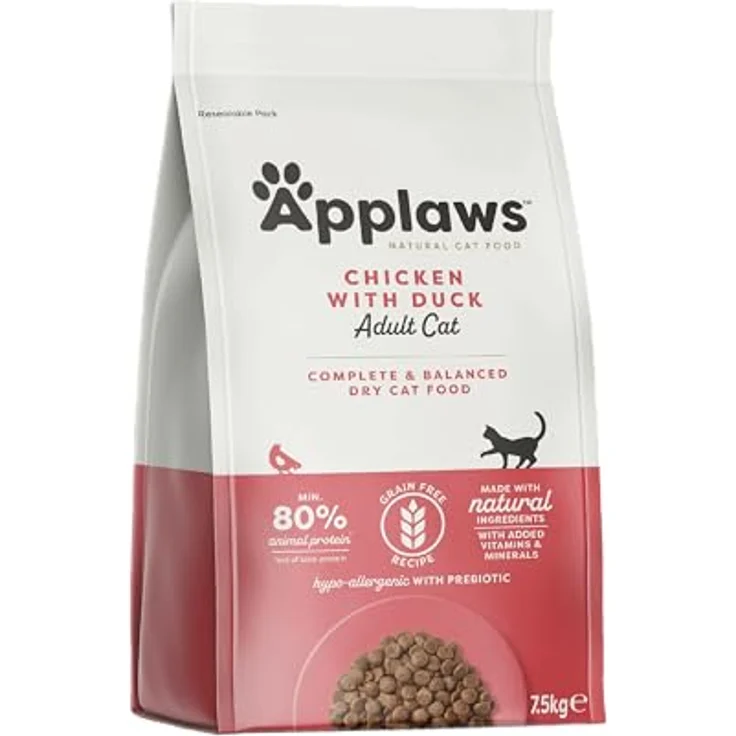 Applaws Trockenfutter Katze Adult Huhn mit Ente, getreidefrei, 7,5 kg – Bild 1