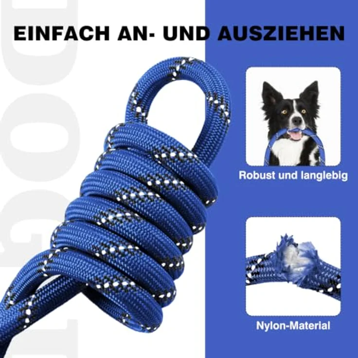 lynxking Hundeleine 180 cm, reflektierende Schleppleine mit Zugstopp und gepolstertem Griff, ideal für Training und Gassi gehen – Bild 5