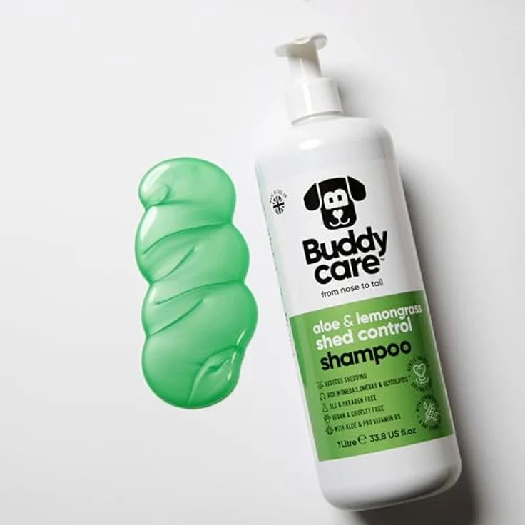 Buddycare Fellpflege-Shampoo zur Kontrolle des Haarausfalls bei Hunden, mit Aloe Vera und Pro-Vitamin B5, 1L – Bild 4