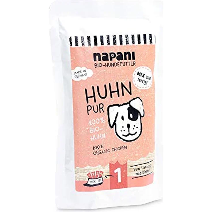 napani Bio Hundefutter 100% Bio Huhn, Premium Nassfutter, glutenfrei, getreidefrei, ohne Zusätze, 150g – Bild 1