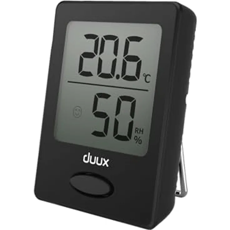 Duux Sense Thermometer und Hygrometer 2-in-1, Digitales Luftfeuchtigkeitsmesser für Innen mit Magnet & Aufhängeloch, präzise Messung von Temperatur (-40-60⁰C) und Luftfeuchtigkeit (10-99%)