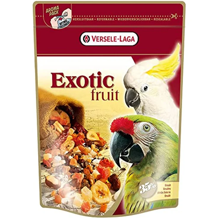Versele-Laga Perroquet Exotix Fruit Mix, 15 kg Premium-Vogelfutter mit 35% Fruchtstückchen (Papaya, Ananas, Aprikosen) – Bild 1