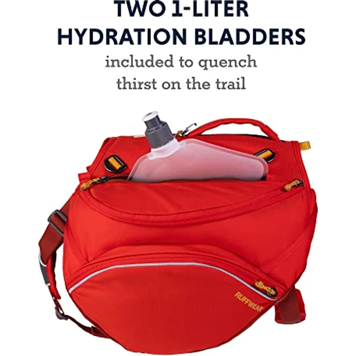 RUFFWEAR Palisades Hunderucksack, tragbarer Geschirrsack mit Satteltaschen und Leinenbefestigungspunkt für Wandern und Camping, Red Sumac, Small – Bild 5