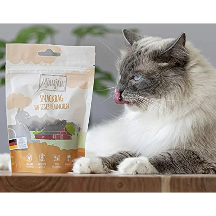 MjAMjAM Snackbag 125g Wildlachs-Würfel, Ergänzungsfuttermittel für Katzen, vielseitig einsetzbar – Bild 4