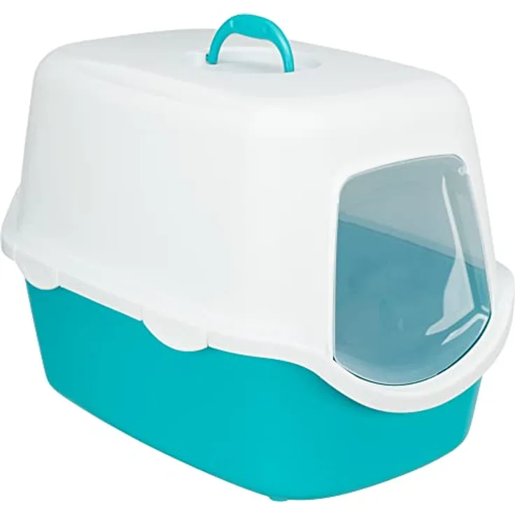 Trixie Katzentoilette Vico 40x40x56 cm, türkis-weiß