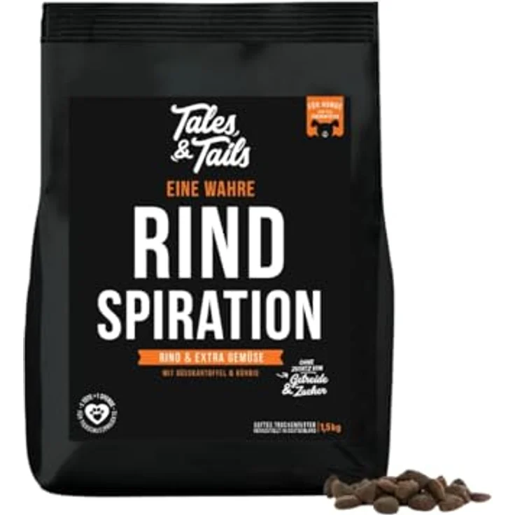 Tales & Tails Halbfeuchtes Trockenfutter für Hunde, Getreidefrei, Rind, 1,5 kg - Hohe Akzeptanz und Verträglichkeit, nur 6 Zutaten – Bild 1
